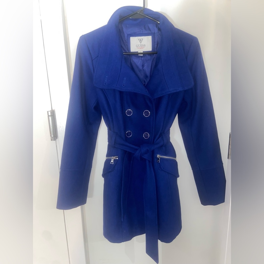 Guess Cobalt Blue Button Peacoat 💙 size small